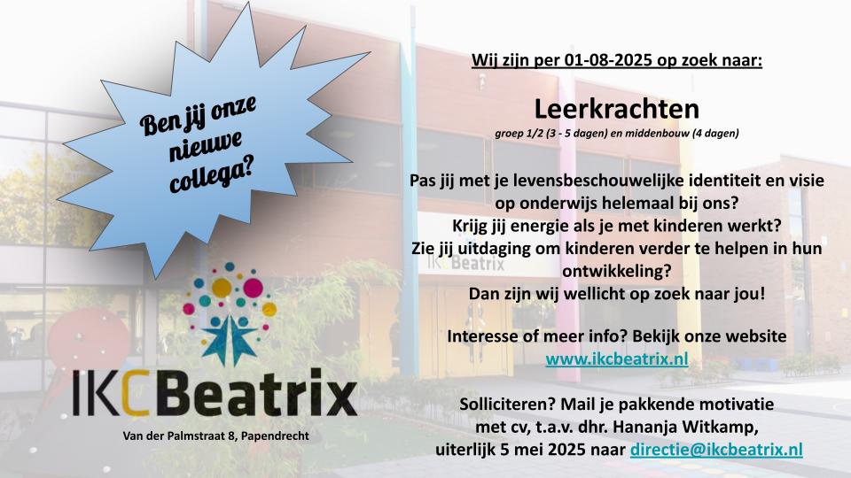 Word jij onze nieuwe collega per  01-08-2025?