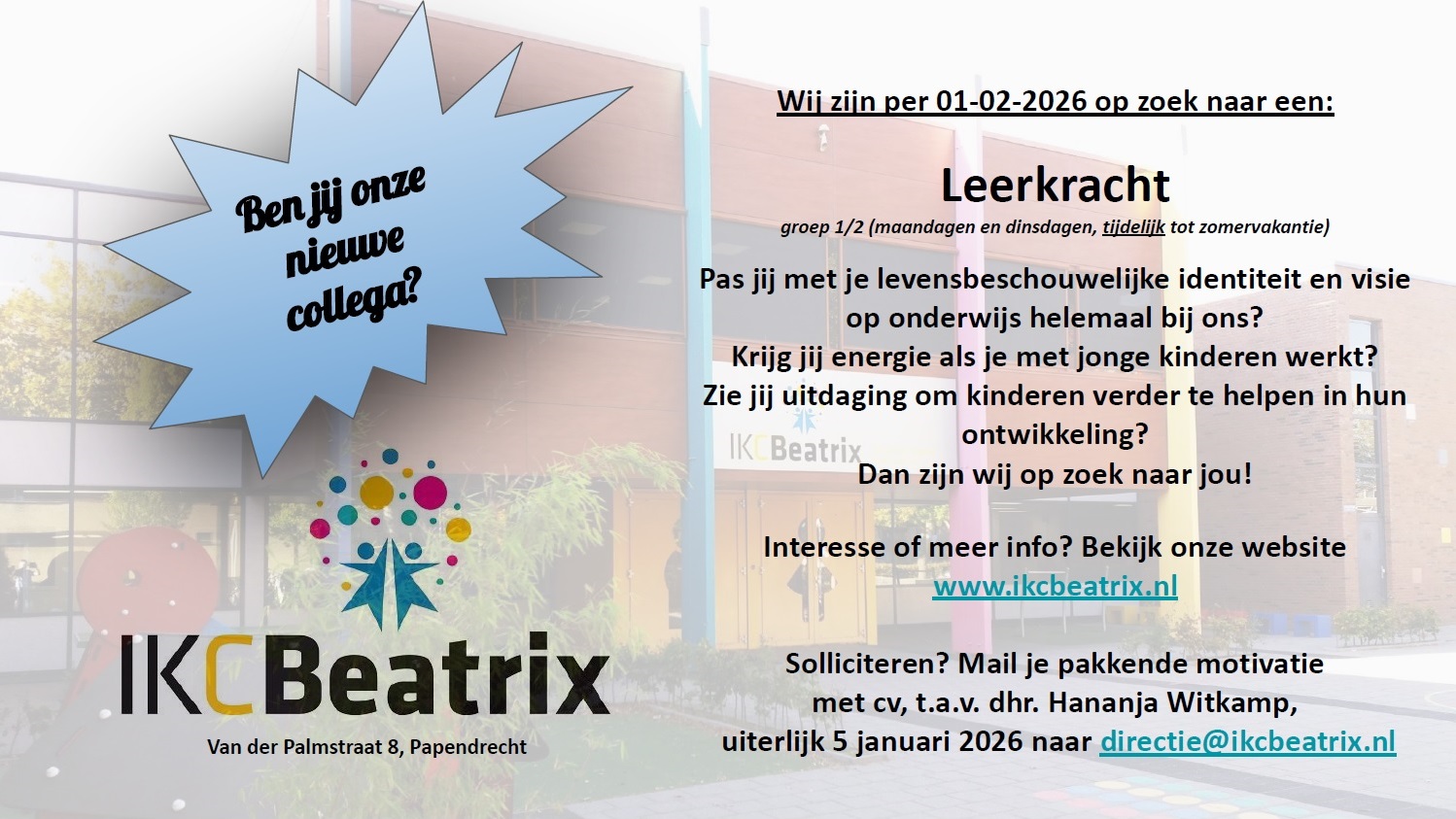 Vacature per 01-02-2026